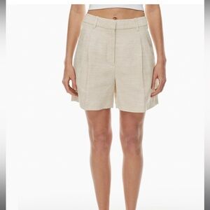 Aritzia effortless high waist linen shorts